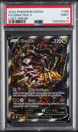 2022 POKEMON SWORD & SHIELD LOST ORIGIN #186 FULL ART/GIRATINA V PSA 9 - Image 1