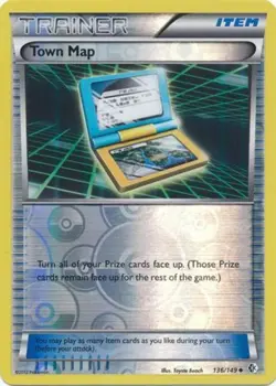 Near Mint - 1 x Pokemon Town Map - 136/149 - Uncommon - Reverse Holo BW - Bounda - Image 1