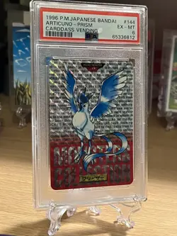 1996 Pokemon Pocket Monsters Japanese Bandai Carddass Prism Articuno PSA 6 Red - Image 1
