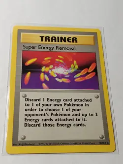 1999 Pokemon Trainer Super Energy Removal 79/102 Base Set NM (1190) - Image 1