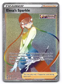 Elesa's Sparkle NM Rainbow 275/264 Swsh08: Fusion Strike Pokemon TCG Holo - Image 1