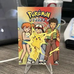 2000 Topps Pokemon Series 3 TV Animation Edition Checklist Non Holo Blue Label - Image 1