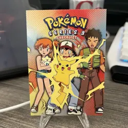 2000 Topps Pokemon Series 3 TV Animation Edition Checklist Non Holo Blue Label - Image 3