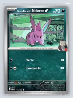 Pokemon TCG Team Rocket's Nidoran M 117/182 SV10: Destined Rivals Normal NM - Image 1