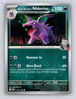 Pokemon TCG Team Rocket's Nidorino 118/182 SV10: Destined Rivals Normal NM - Image 1
