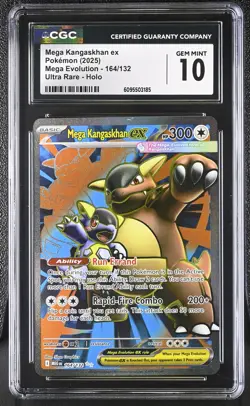 CGC 10 Mega Kangaskhan ex 164/132 Ultra Rare Mega Evolution Pokemon Card - Image 1