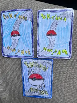 Hand drawn Pokemon cards by child entrepreneur, Rapidash, Vanillish, energy - Image 2