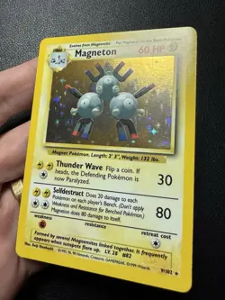 Magneton 9/102 Holo Bleed Error 1999 Base Set Pokemon Card TCG LP - Image 5