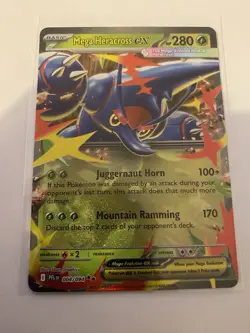Pokemon TCG Mega Evolution Phantasmal Flames Mega Heracross EX 004/094 NM Card - Image 1