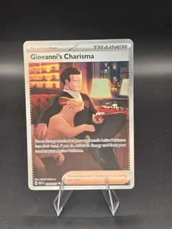 Pokemon TCG Giovanni's Charisma Holo Card 204/165 Scarlet & Violet 151 Series - Image 1