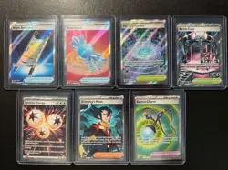 Pokemon TCG Phantasmal Flames / Mega Evolution 7 Card Lot Trainer Ultra Rare Art - Image 1