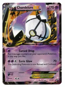 Pokemon Card: Chandelure EX 77/113 Legendary Treasures Set Ultra Rare! NM - Image 1