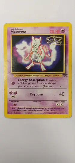 Pokemon TCG Mewtwo #3 Black Star Movie Promo Card Wizards of the Coast - HP - Image 1