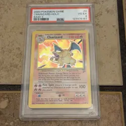 Pokemon TCG Charizard Base Set 2 Holo Unlimited Rare Card 4/130 PSA 4 Graded - Image 1