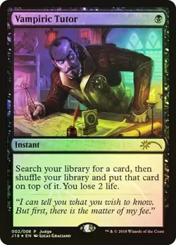 Magic MTG Judge Promo FOIL Vampiric Tutor J18 NEAR MINT NM - Image 1