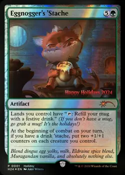 Magic The Gathering - 2024 Holiday Promo - Eggnogger's Stache' - NM - MTG - Image 1