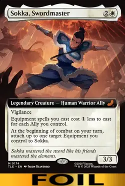 1x - Sokka, Swordmaster - FOIL EXTENDED ART #174 - Avatar: Eternal - NM MTG - Image 1