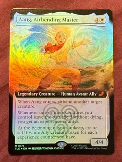 Magic the Gathering Avatar Airbender Aang Airbending M0171 Foil Extended Art - Image 1