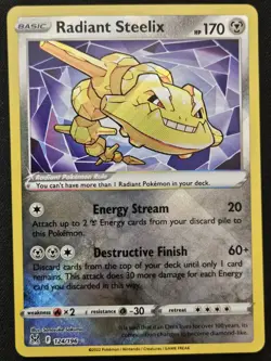 Radiant Steelix 124/196 SWSH Lost Origin Shiny Holo Rare Pokemon TCG 2022 NM - Image 1