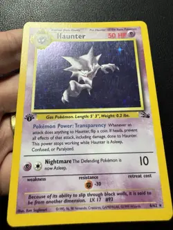 Haunter 6/62 1st Edition Holo 1999 Fossil Pokemon Card LP - Image 3