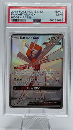 2019 POKEMON SUN & MOON HIDDEN FATES #SV73 FA/KARTANA GX PSA 9 MINT - Image 1