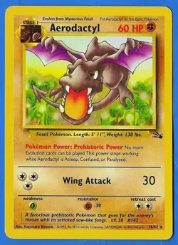 1999 Wizards Pokemon Fossil Unlimited Aerodactyl 16/62 Non-Holo NM-MT - Image 3