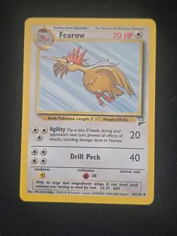 Fearow 041/130 Base Set 2 Regular WOTC Vintage Pokemon TCG Lightly Played - Image 1