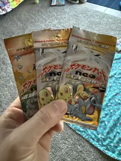 1999 Pokemon UNOPENED 2x Neo Genesis and 1x Neo Destiny Japanese Booster Packs - Image 3