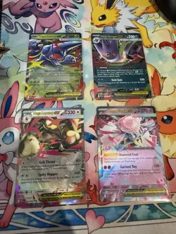 Pokemon Phantasmal Flames Mega EX 4x Lot Gengar, Diancie, Lopunny, Heracross - Image 1