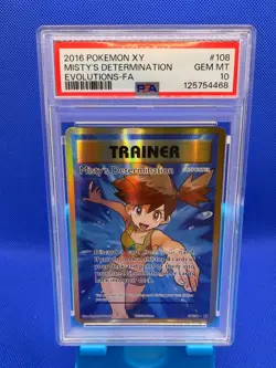 Pokemon Misty's Determination XY Evolutions Full Art #108 PSA 10 Gem Mint - Image 1