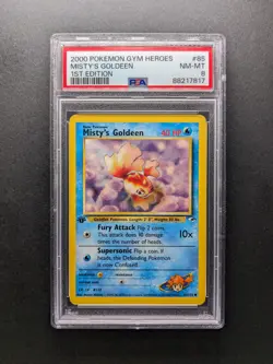 2000 Pokemon MISTY'S GOLDEEN - 85/132 - 1. Edition - Gym Heroes - PSA 8 - Image 1