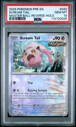 2025 POKEMON PRE EN-PRISMATIC EVOLUTIONS #042 SCREAM TAIL PSA 10 - Image 1