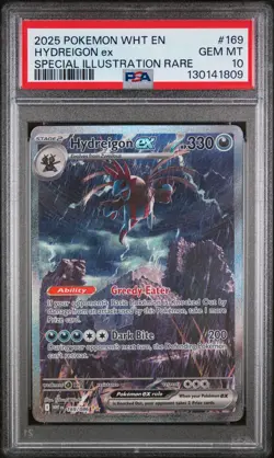 2025 POKEMON WHT EN-WHITE FLARE SPECIAL ILLUSTRATION RARE HYDREIGON EX PSA 10 - Image 1