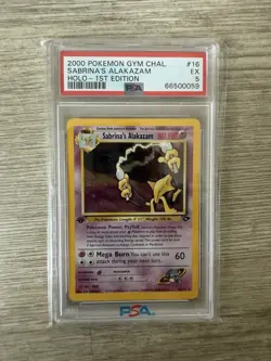 Pokemon TCG Sabrina's Alakazam Holo Gym Challenge 16/132 PSA 5 1st Edition - Image 1