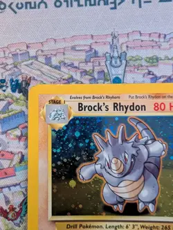 Brock's Rhydon 2/132 Holo Rare Gym Heroes LP/MP Vintage WOTC - Pokemon TCG - Image 4
