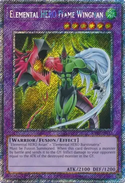 Yugioh Elemental HERO Flame Wingman RA03-EN152 - Platinum Secret Rare - Image 1