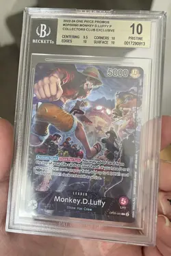 Monkey D Luffy BGS 10 OP05-060 PSA Magazine Exclusive One Piece Promo Piece Card - Image 1