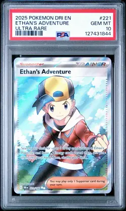 2025 Pokemon Dri En Ethan’s Adventure #222/182 PSA 10 GEM MT Trainer Card - Image 1