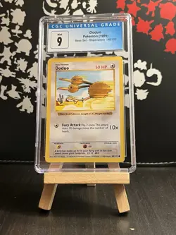 Doduo CGC 9 Mint Base set Shadowless Pokemon Card WOTC - Image 1