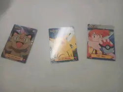 Topps Cards Pokemon TV 11 Meowth HOLO FOIL TV 2 Pikachu TV 3 Misty - Image 1