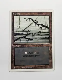 VINTAGE MTG ERROR CARDS: Revised (3rd Ed, 1994) Island & Swamp w/ CRIMP Errors! - Image 5