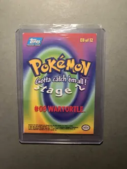 Pokemon Topps Wartortle Blue Logo E8 of 12 #08 Stage 2 Blue Logo - Image 2