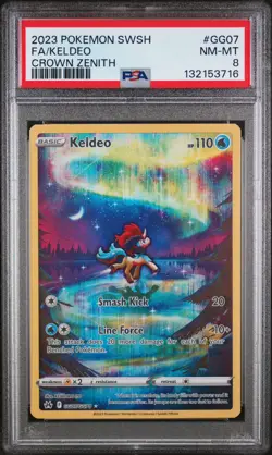 2023 POKEMON SWSH KELDEO FULL ART CROWN ZENITH PSA 8 GALARIAN GALLERY #GG07 - Image 1