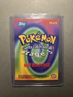 1999 Topps Pokemon Blastoise #09 Stage 3 E9 of 12 Blue Logo - Image 2