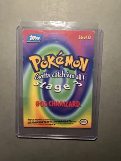 Topps Pokemon Charizard E6 of 12 Blue Logo Non-Holo TCG Rare Vintage Card - Image 2