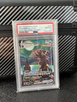 2021 Pokemon SWSH Umbreon VMAX Evolving Skies-SECRET GEM MT PSA 10 “moonbreon” - Image 1