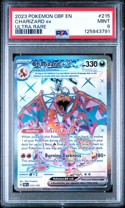 2023 POKEMON OBF EN-OBSIDIAN FLAMES ULTRA RARE #215 CHARIZARD EX PSA 9 - Image 1