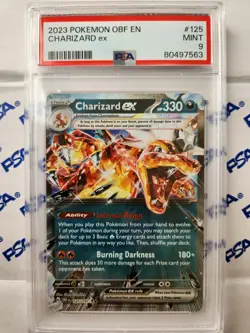 2023 Pokemon Obsidian Flames Charizard ex 125 PSA 9 MINT - Image 1