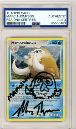 PSA Signed Marc Thompson Pokemon Mamoswine LV. 54 9/146 Legends Awakened Holo - Image 1