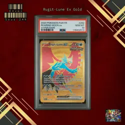🇫🇷 RUGIT-LUNE EX GOLD PSA 10 - FAILLES PARADOXES 262/182 FR Carte Pokemon 🇫🇷 - Image 1